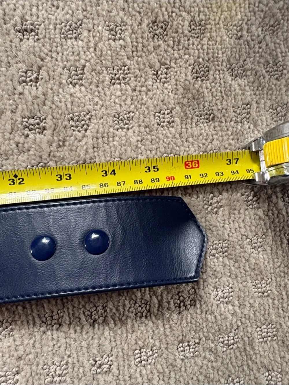 Navy Adjustable Women’s Belt with Gold Oval Buckle- Small